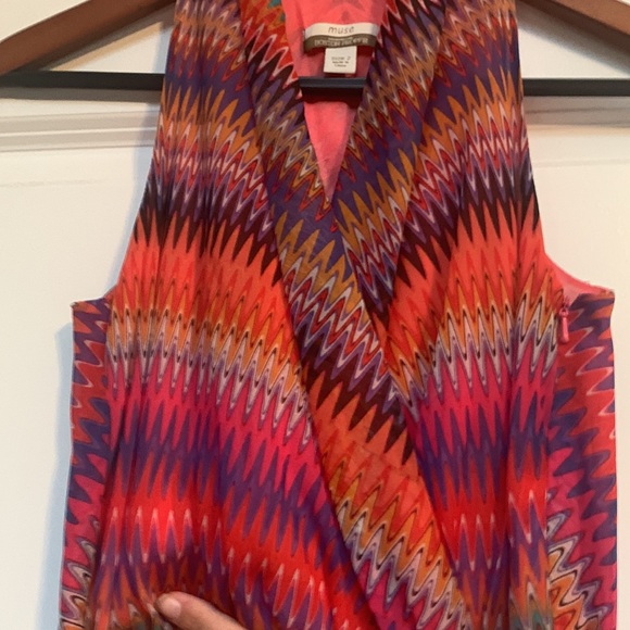 Flowy halter multicolored vacation dress - Muse for Boston Proper - Picture 3 of 10